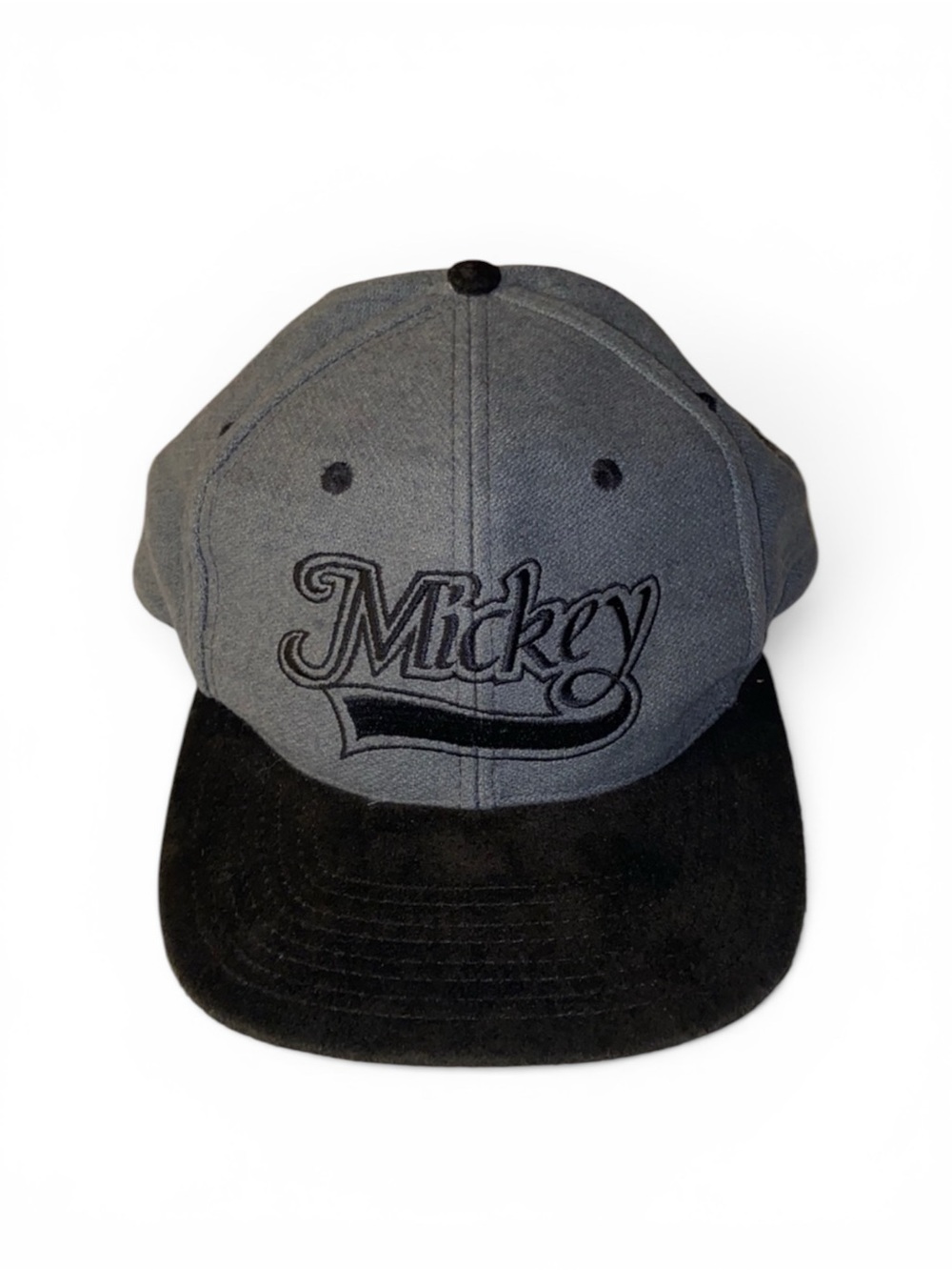 Walt Disney Mickey Mouse Snap Back Gray And Black Adjustable Size Hat Cap